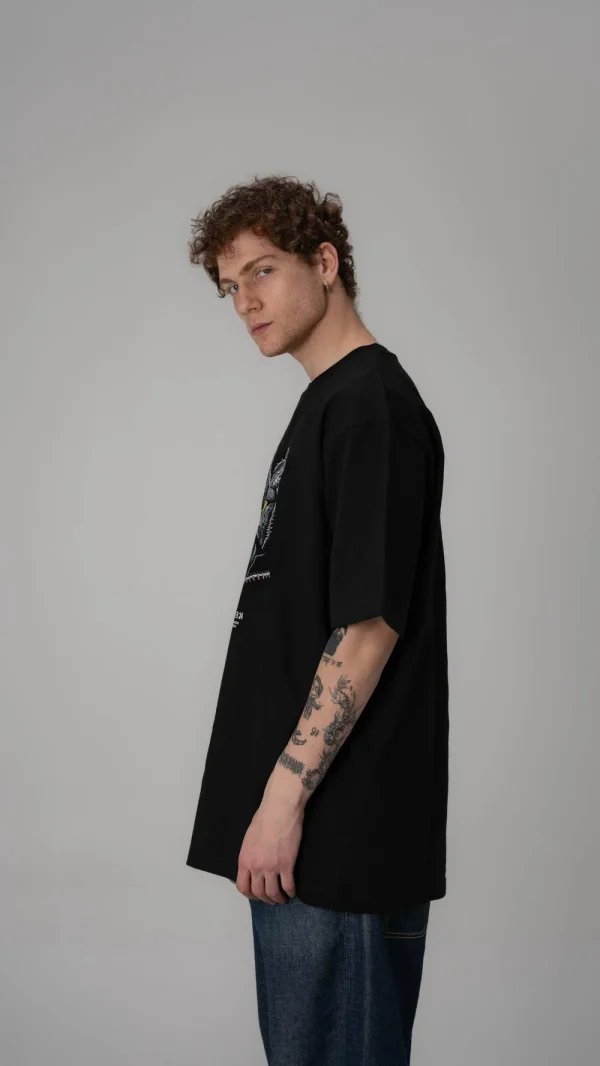 تی شرت مردانه مشکی برند CODE24 طرح Wise dog T-shirt سایز S - Image 2