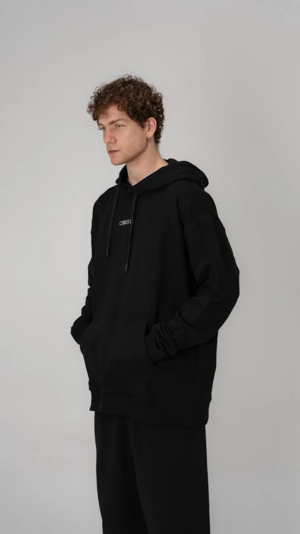 هودی مشکی طرحدار مردانه مدل The man inside Hoodie سایز M - Image 3