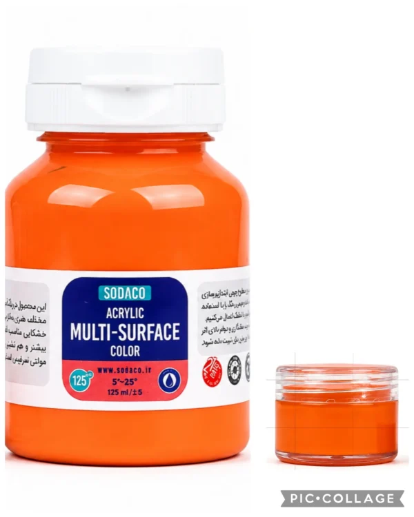 رنگ مولتی سورفیس نارنجی سوداکوخورد شده در ظرف ۱۲ میل